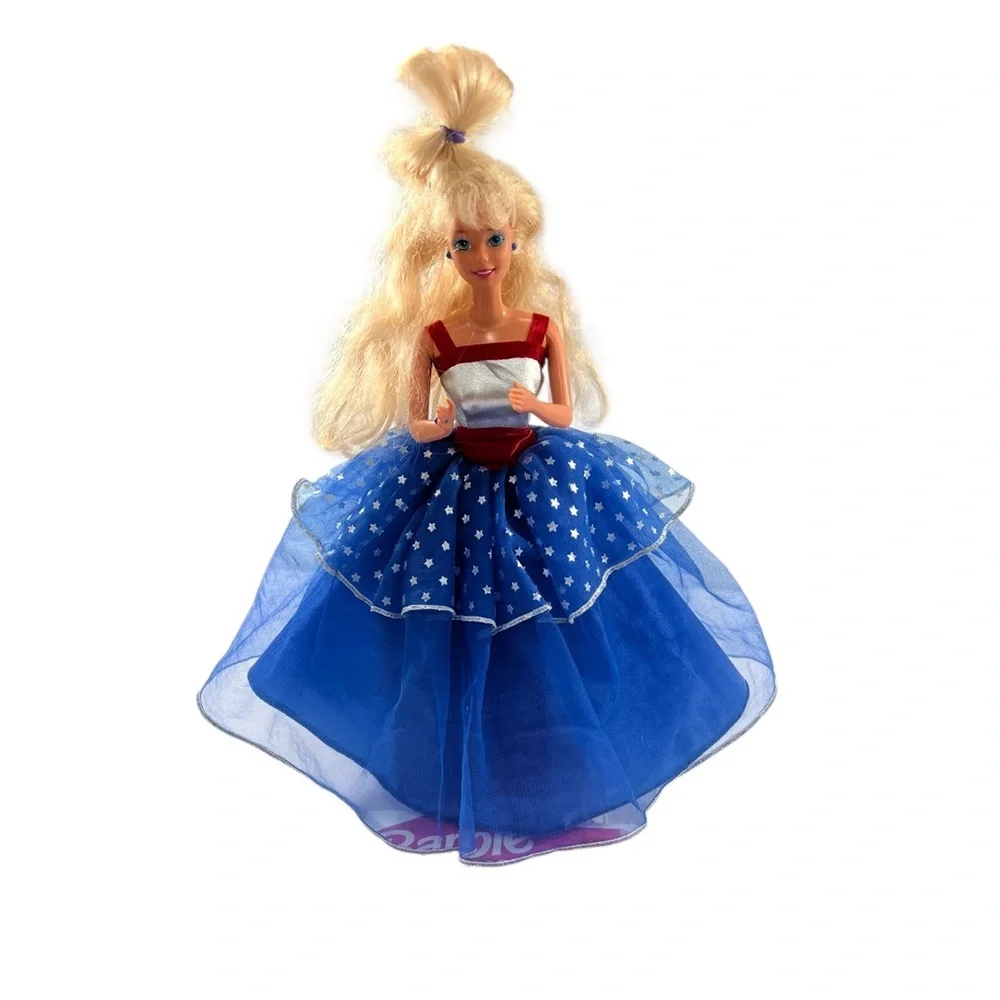 Vintage Barbie for President Doll in Red Silver & Blue Gown Collector Doll 1992